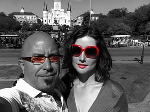 Nene and Dean in Front of Jackson Square
